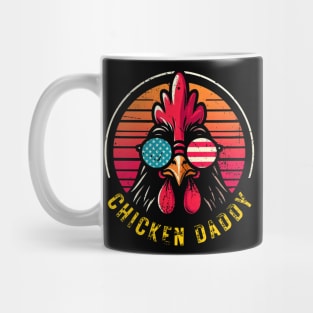 Vintage Chicken Daddy sunglasses usa flag : Funny Poultry Farmer Mens Fathers Day gift for dad Mug